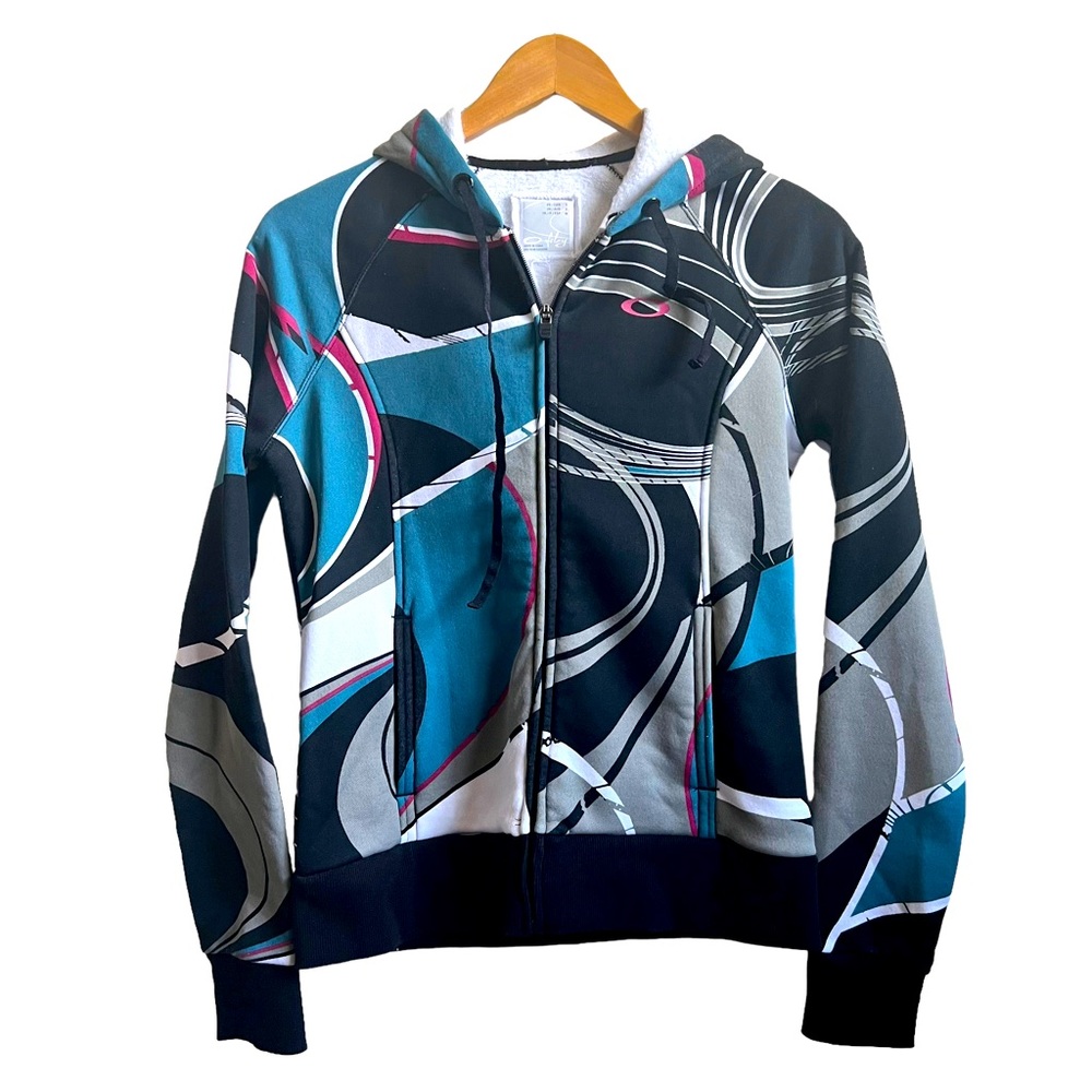 Oakley Women’s Size Small All Over Print Hooded Full Zip Sweatshirt